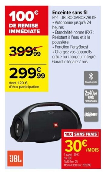 Carrefour Drive Enceinte sans fil offre