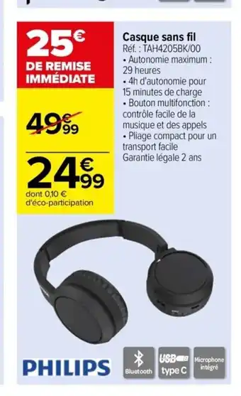 Carrefour Drive Casque sans fil offre