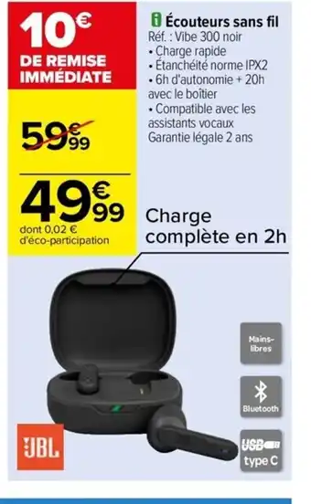 Écouteurs sans fil Réf. : Vibe 300 noir