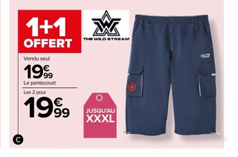 Les best sale pantacourt homme