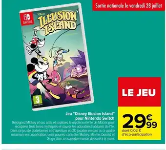 Carrefour Drive Jeu "Disney Illusion Island" offre