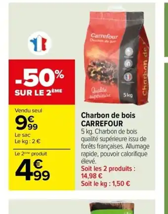 Carrefour Drive Charbon de bois CARREFOUR offre