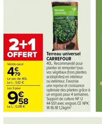 Carrefour Drive Terreau universel CARREFOUR offre