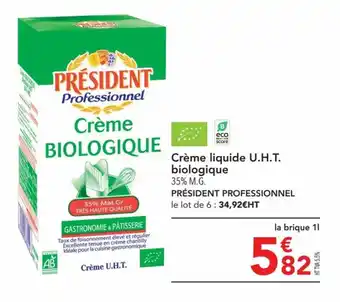 METRO Crème liquide U.H.T. biologique offre