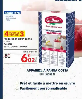 METRO Préparation pour panna cotta offre
