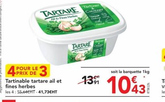METRO Tartinable tartare ail et fines herbes offre