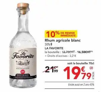 METRO DE REMISE IMMÉDIATE Rhum agricole blanc 50% $ offre