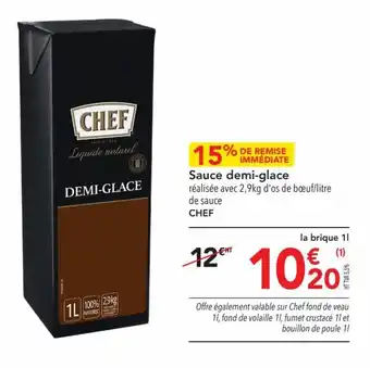 METRO Sauce demi-glace réalisée avec 2,9kg d'os de bœuf/litre de sauce CHEF offre