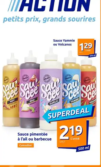 Action Sauce pimentée à l'ail ou barbecue offre