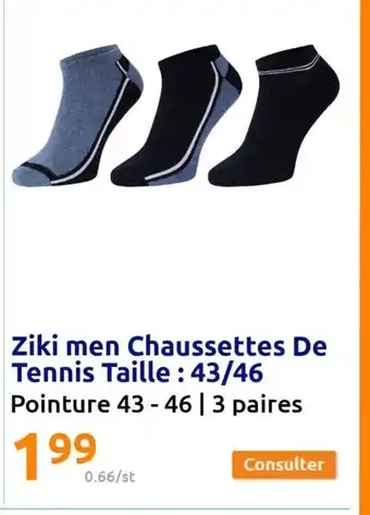 Action Ziki men Chaussettes De Tennis Taille: 43/46 offre