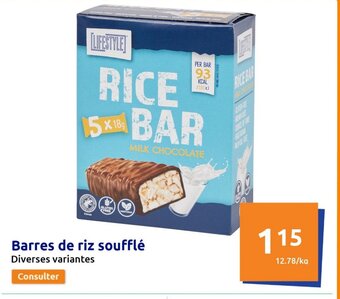 Action Barres de riz soufflé offre
