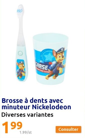 Action Brosse à dents avec minuteur Nickelodeon offre