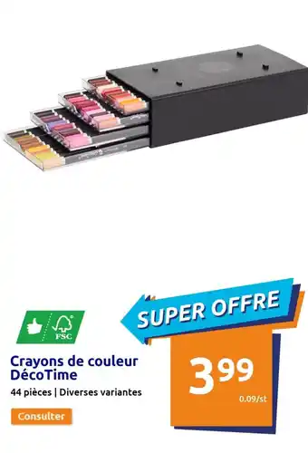 Action Crayons de couleur Déco Time offre