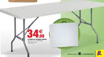 Bazarland La table de réception pliante offre