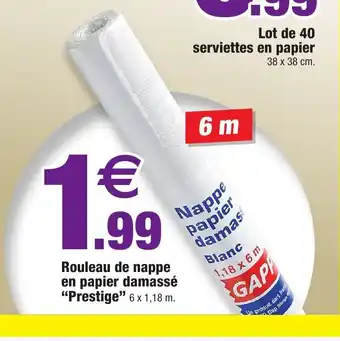 Rouleau de nappe en papier damasse prestige