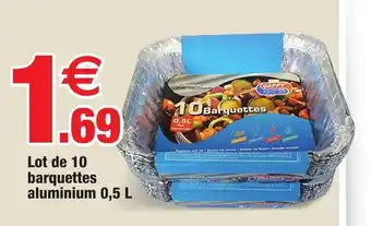Bazarland Lot de 10 barquettes aluminium 0,5 L offre