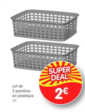 b&m Lot de 2 panières en plastique offre