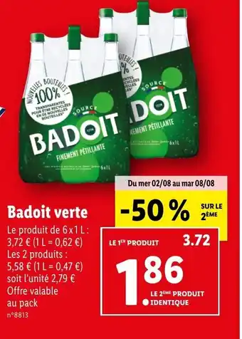 Lidl Badoit verte offre