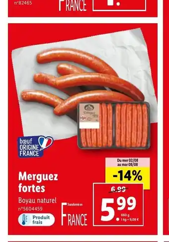 Lidl Merguez fortes offre