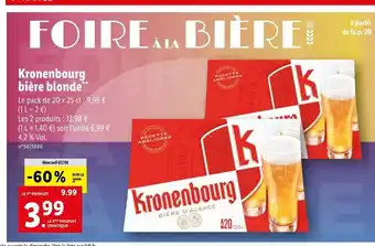 Lidl Kronenbourg bière blonde** offre