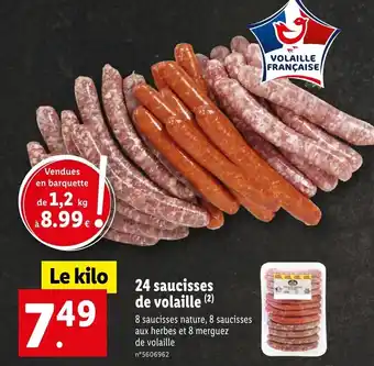 Lidl 24 saucisses de volaille (2) offre