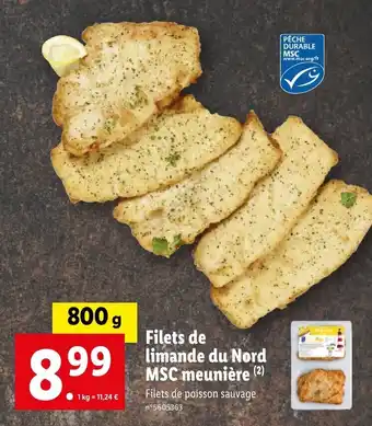 Lidl Filets de limande du Nord MSC meunière (2) offre