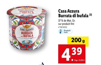 Lidl Casa Azzura Burrata di bufala (3) offre