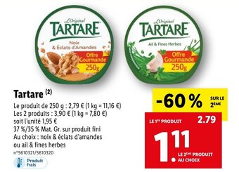 Lidl TARTARE offre