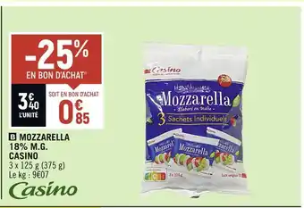 Spar Casino mozzarella 18% m.g. offre