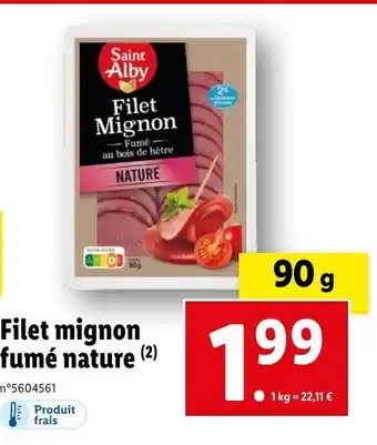 Lidl Filet mignon fumé nature (²) offre