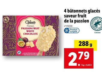 Lidl 4 bâtonnets glacés saveur fruit offre