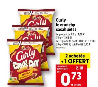 Lidl Curly le crunchy cacahuètes offre