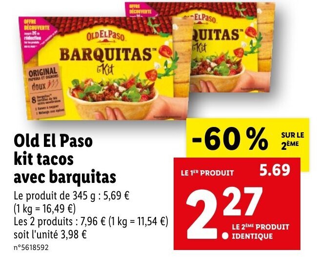 Promo Old El Paso kit tacos chez Lidl