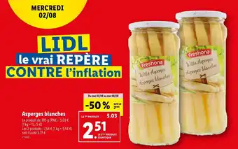 Lidl Asperges blanches offre