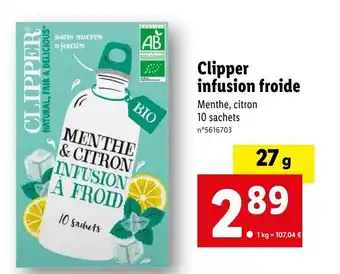 Clipper infusion froide