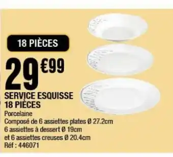 Service esquisse 18 pieces