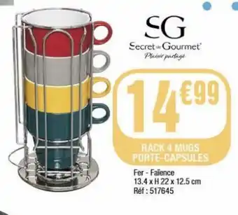 Rack 4 mugs porte-capsules