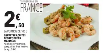 E.Leclerc CREVETTES CUITES DÉCORTIQUÉES MARINÉES offre