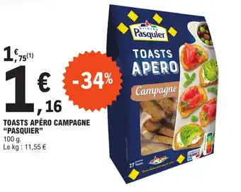 E.Leclerc TOASTS APÉRO CAMPAGNE "PASQUIER" offre