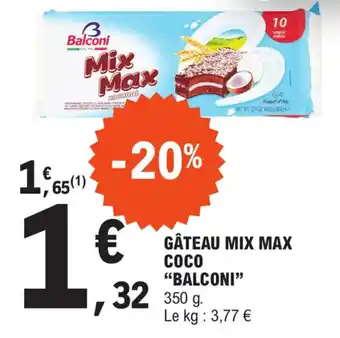 E.Leclerc GÂTEAU MIX MAX COCO "BALCONI" offre