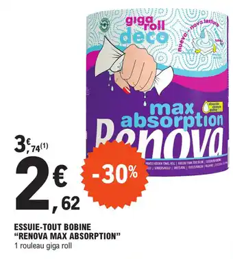 E.Leclerc ESSUIE-TOUT BOBINE "RENOVA MAX ABSORPTION" offre