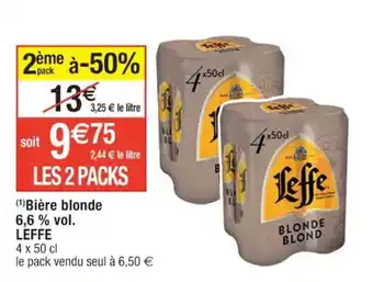 Cora x Carrefour (¹)Bière blonde 6,6% vol. LEFFE offre
