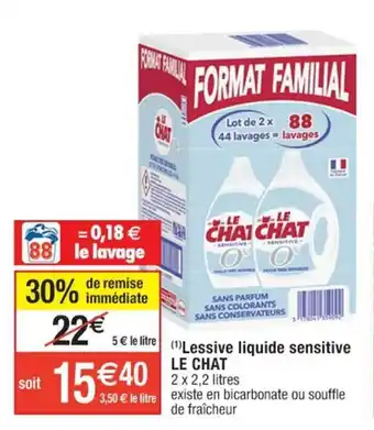 Cora x Carrefour Lessive liquide sensitive LE CHAT offre
