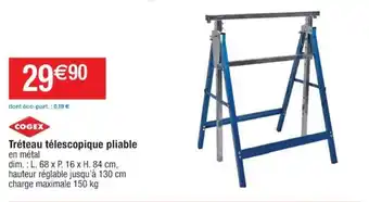 Cora x Carrefour Tréteau télescopique pliable offre