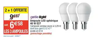 Cora x Carrefour Ampoule LED sphérique 40 W E27 offre
