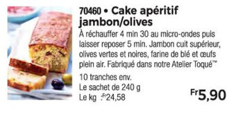 Thiriet Cake apéritif jambon/olives offre