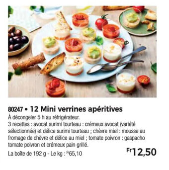 12 Mini verrines apéritives