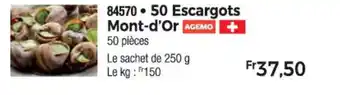 Thiriet 50 Escargots Mont-d'Or offre