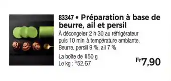 Thiriet Préparation à base de beurre, ail et persil offre