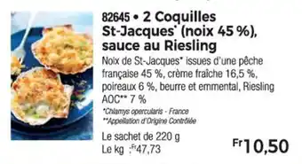 Thiriet 2 Coquilles St-Jacques (noix 45 %), sauce au Riesling offre